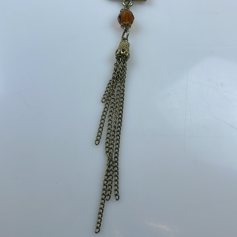 Beautiful Brown Stone Long Statement Necklace Hr1… - image 3